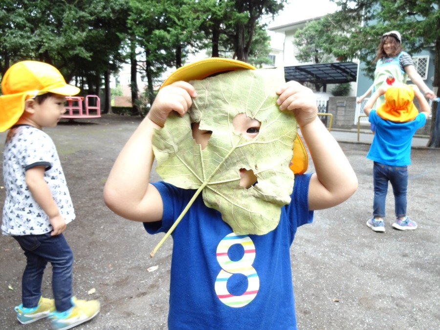 保育園トキ三鷹駅前園（保育補助の求人）の写真3枚目：葉っぱのお面だよ～♪