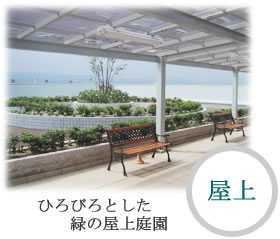 介護付有料老人ホーム りんくうグローバルケアの写真2枚目:屋上庭園では、ラウンジスペースでおしゃべりしながら、 季節のお花を眺めたり、お散歩したりしています♪