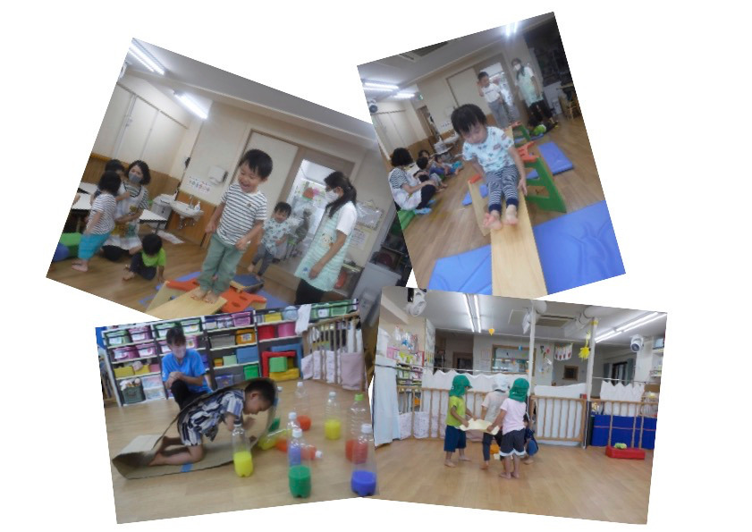 たけのこ保育園（保育士の求人）の写真5枚目：広い室内を使って、運動遊びもできます。