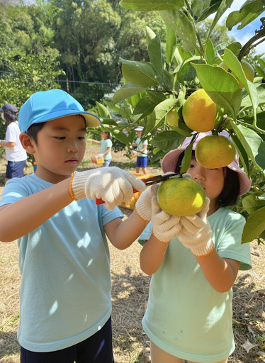 ひまわりキッズ（保育士の求人）の写真5枚目：毎年秋に行われるみかん狩りはみんな楽しみにしています。
