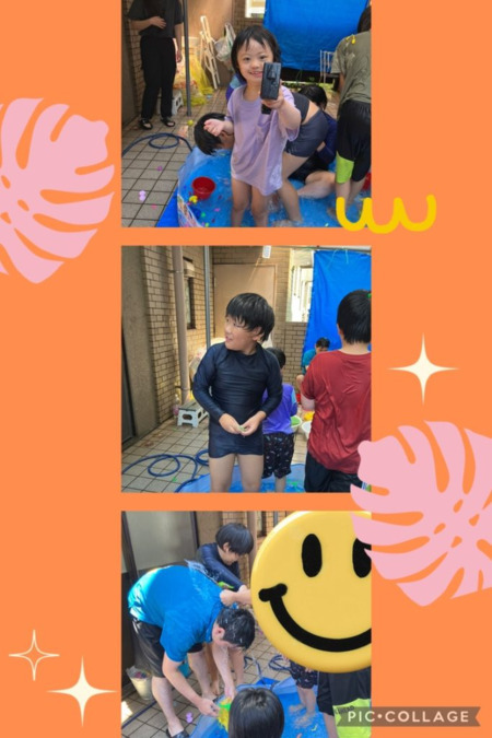 放課後等デイサービス ウィズ神戸（児童指導員/指導員の求人）の写真10枚目：夏休みは毎年、教室裏のガレージで、ミニプールをしています。笑顔弾ける行事です☆