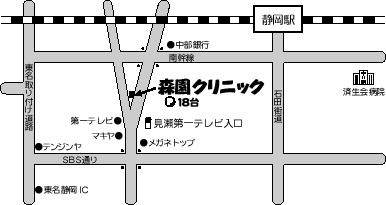 森園クリニック　耳鼻咽喉科・アレルギー科（医療事務/受付の求人）の写真4枚目：森園クリニックのMAP