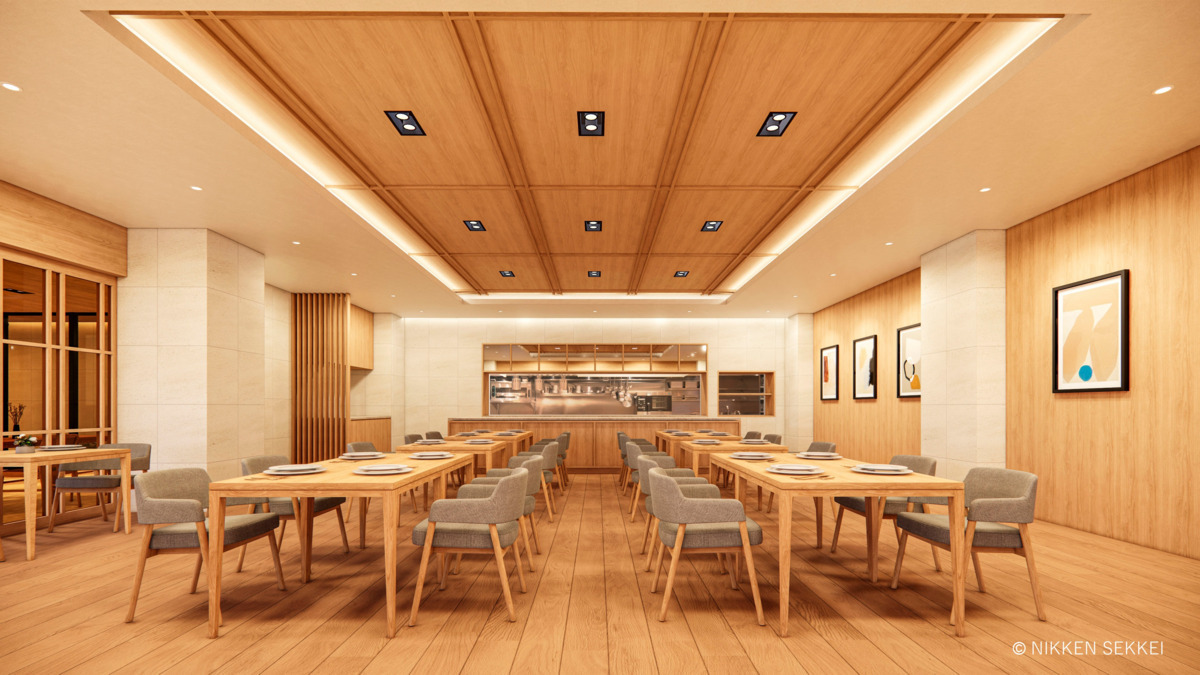 オウカス西千葉【2027年04月オープン予定】（看護師/准看護師の求人）の写真7枚目：【ダイニング】イメージパース