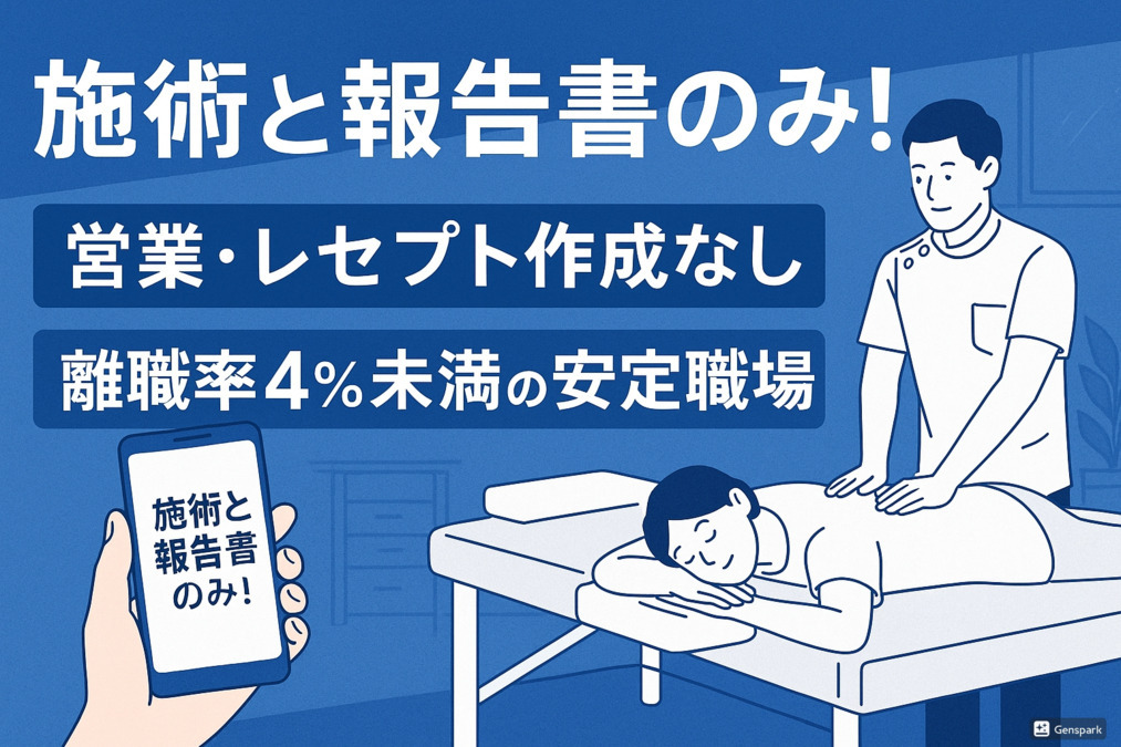 オーロラ治療院　中川店（あん摩マッサージ指圧師の求人）の写真2枚目：施術業務に専念！