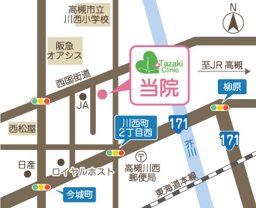 田崎医院（医療事務/受付の求人）の写真2枚目：医院の地図です。