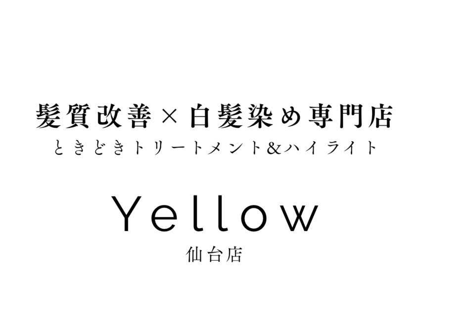 白髪染め専門店×髪質改善ときどきトリートメント&ハイライトYellow仙台店【2025年10月19日オープン予定】（美容師の求人）の写真：