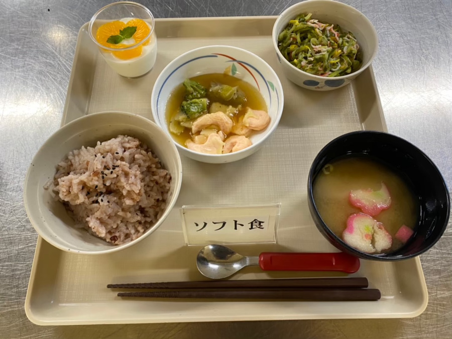 特別養護老人ホーム三滝苑（管理栄養士/栄養士の求人）の写真6枚目：ソフト食の形態です。歯がなくてもはぶで嚙み切れます。飲み込みやすいです。