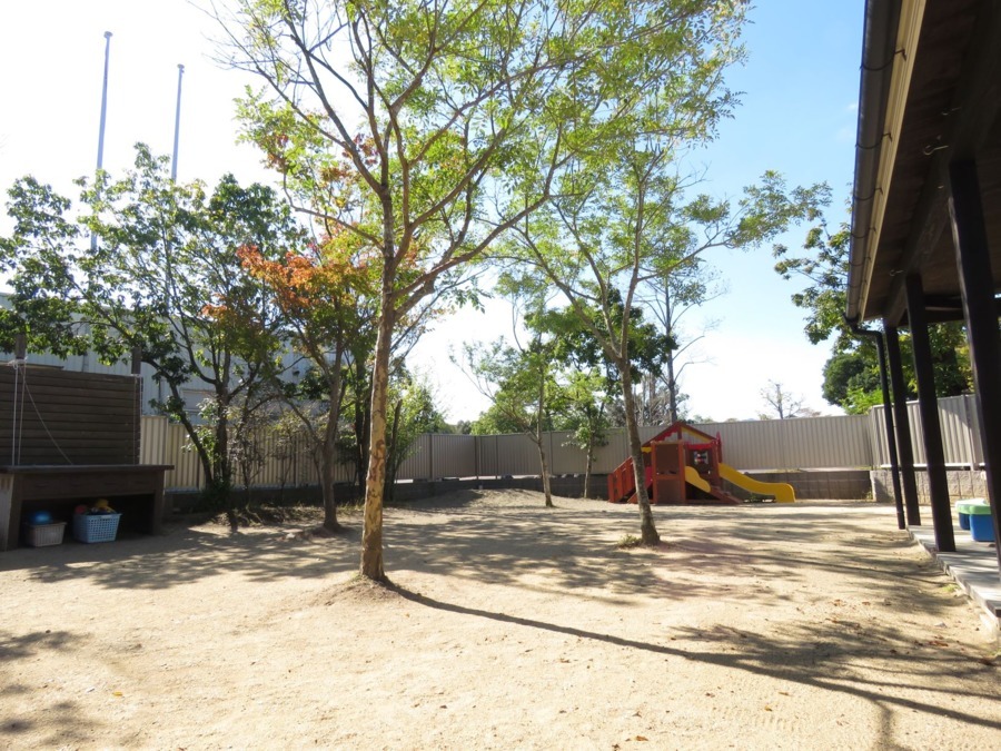 公園通り保育園(保育士の求人)の写真7枚目:園庭です。砂場や木の木陰があり、ゆったりとそしてのびのびとあそんでいます。