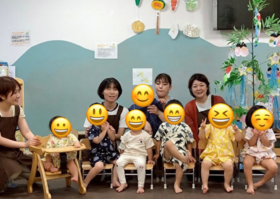 学びメイク保育園（保育士の求人）の写真2枚目：七夕&夏祭り
保護者の皆さんのご協力でみんな甚平で登園⭐️