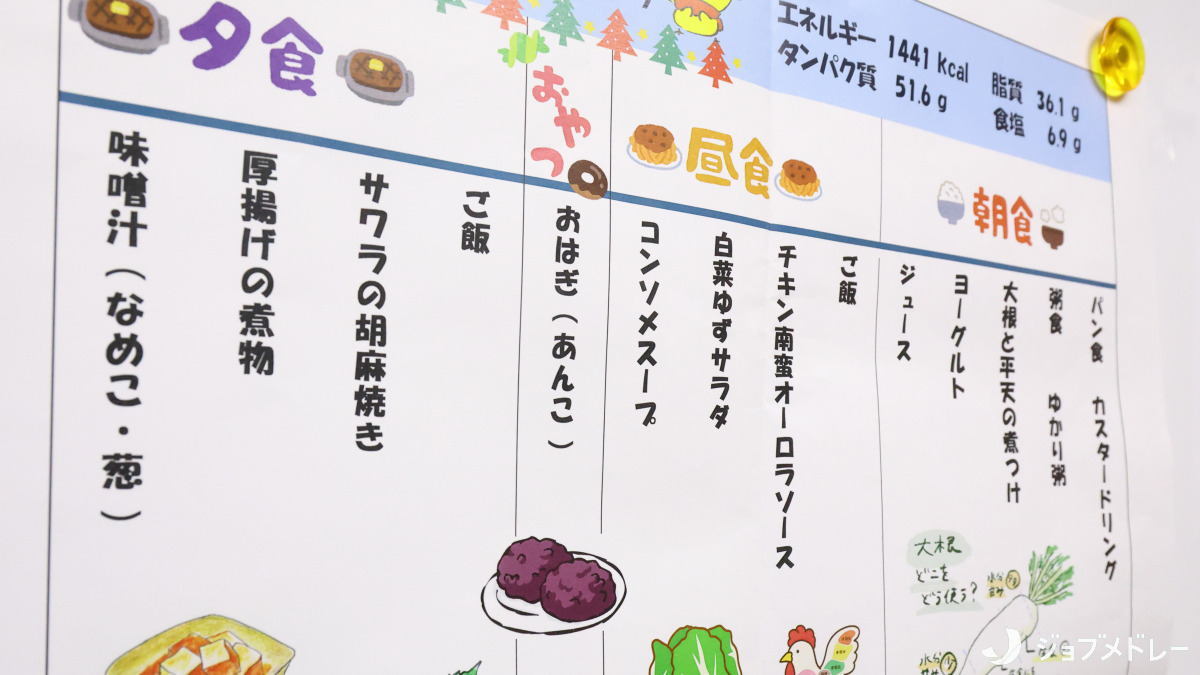 特別養護老人ホーム刀根山美豊苑(介護職/ヘルパーの求人)の写真9枚目:利用者さまの健康に配慮しつつ、楽しんでもらえる献立づくりを意識しています!