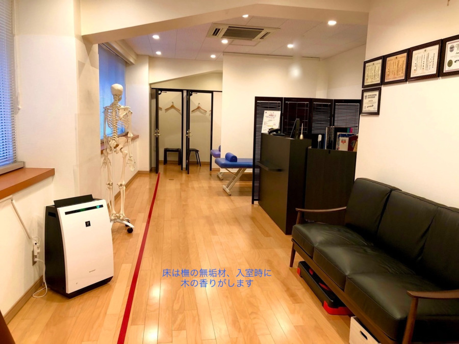 整体院ピーク銀座 の写真9枚目：床材は天然無垢のブナ材を使用。