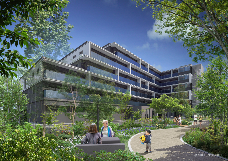 オウカス西千葉【2027年04月オープン予定】（生活相談員の求人）の写真4枚目：【外観】イメージパース
総戸数110戸／西千葉駅徒歩7分