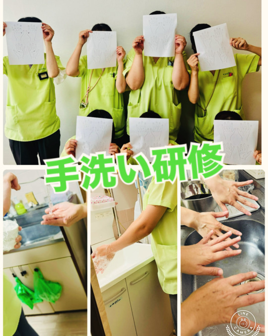 かえる訪問看護ステーション（作業療法士の求人）の写真8枚目：食中毒の季節には、手洗い研修も。改めて手洗いの仕方について確認。