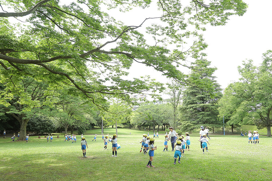 明青幼稚園の写真2枚目:すぐ隣に大きな公園があります。