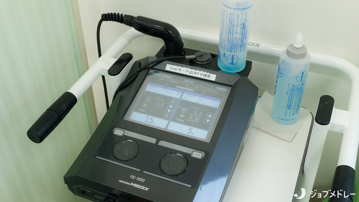 SOL整形外科鷺沼スポーツクリニック（医療事務/受付の求人）の写真9枚目：超音波治療器です