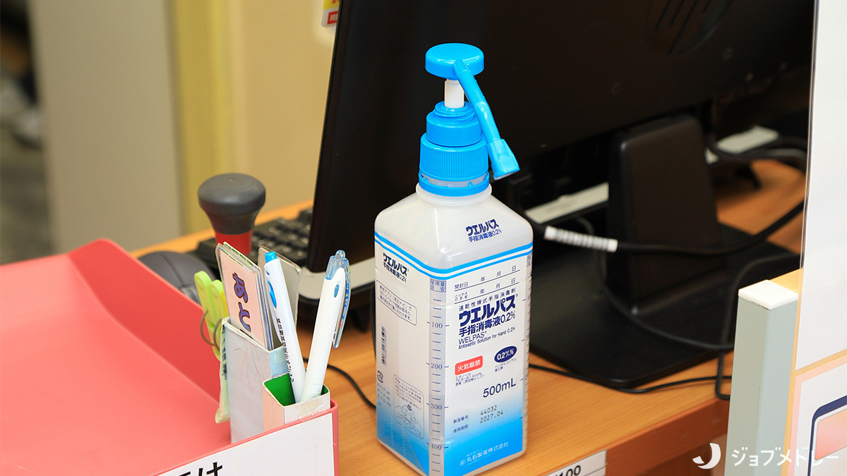 太陽堂薬局田島団地店（調剤事務の求人）の写真7枚目：感染症対策に取り組んでいます