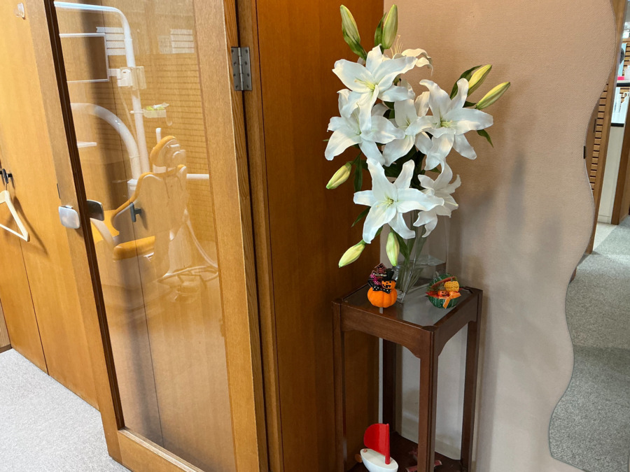 山田歯科(歯科衛生士の求人)の写真8枚目:医院メンテナンスルームのお花