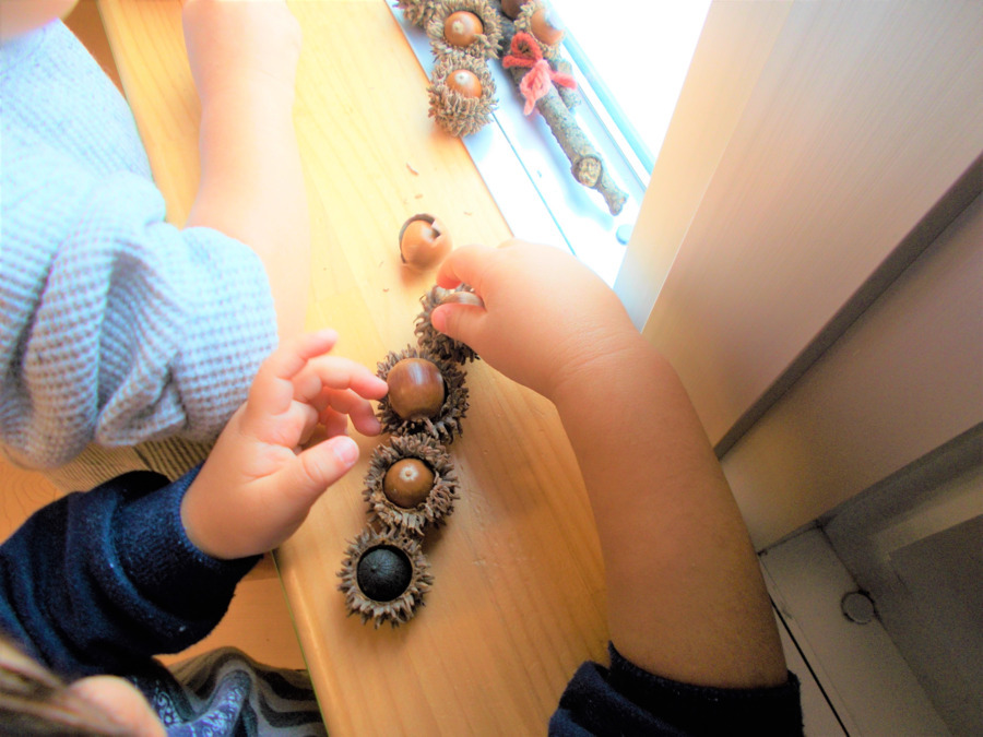 みらいく旗の台園の写真4枚目：自然物との触れ合いを大切にする木育に取り組んでいます。