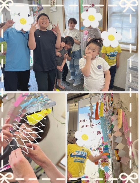 放課後等デイサービス ウィズ神戸あらた(児童指導員/指導員の求人)の写真7枚目:七夕に星に願いを☆彡純粋で素直な子達ばかりなので、私たちもつい童心に帰ります♪