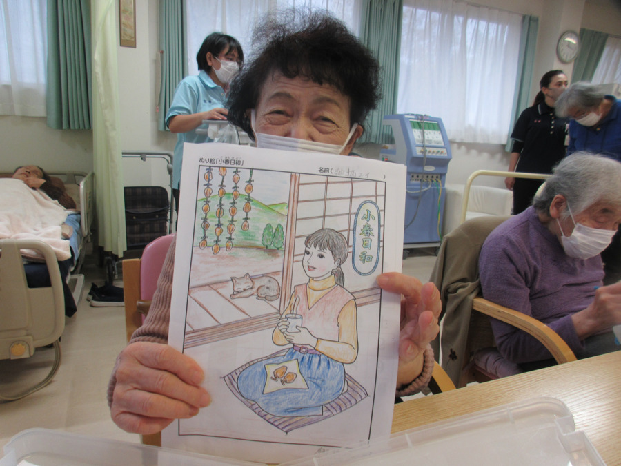 デイサービス花畑の写真5枚目：塗り絵部の様子