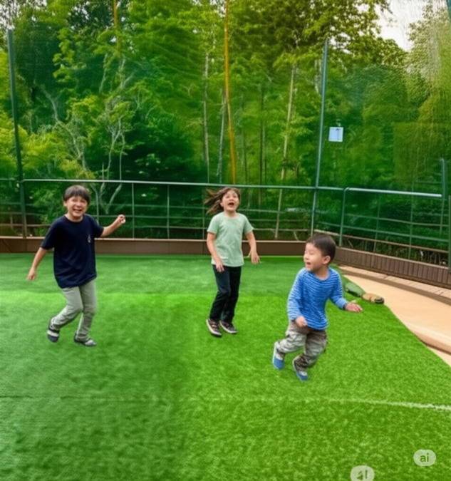 放課後等デイサービスひまわりキッズ２【2025年05月01日オープン】（理学療法士の求人）の写真2枚目：広々とした裏庭でボール遊びを楽しみます。