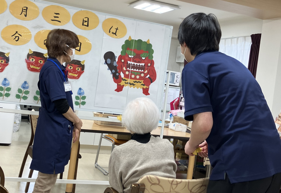 リハニック山鼻（介護職/ヘルパーの求人）の写真2枚目：節分イベント