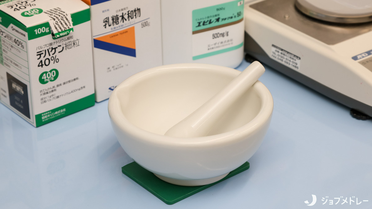 まごころ薬局 桜ヶ丘店の写真14枚目：薬局で使用している乳鉢です