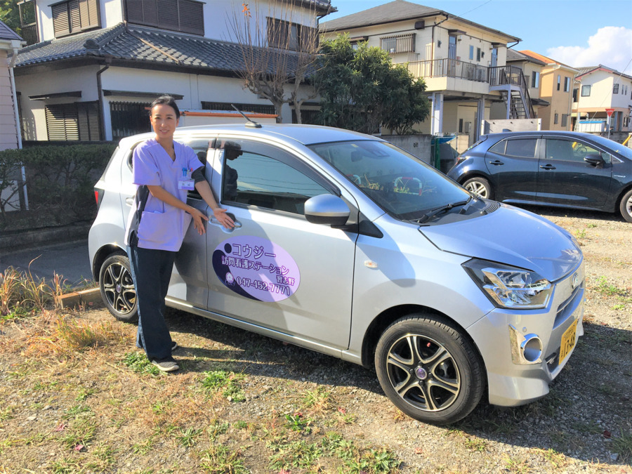 コウジー訪問看護ステーション習志野（看護師/准看護師の求人）の写真3枚目：車を持ってない方でも社用車で車通勤可能です！
