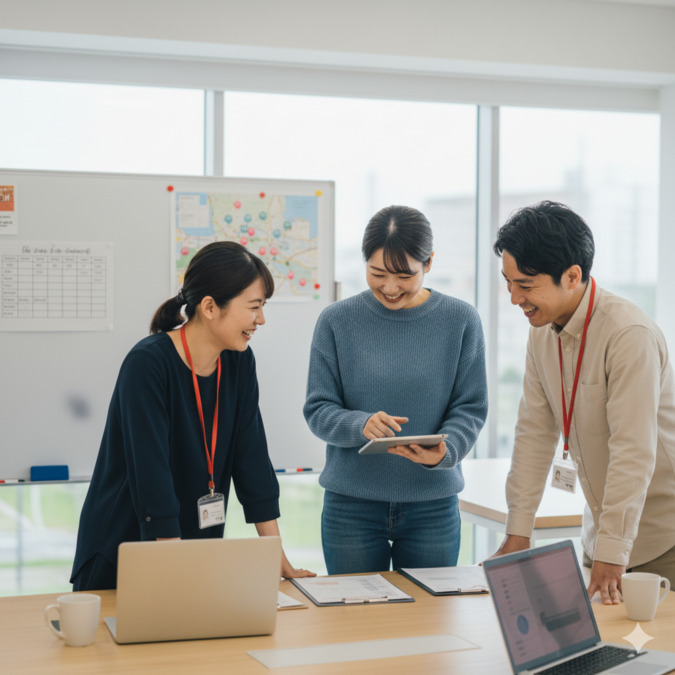 医療法人社団ラルゴ　訪問看護ステーション　ドルチェ（看護師/准看護師の求人）の写真8枚目：相談しやすい職場環境です♬お互いの考えを出し合って看護を高めましょう♬