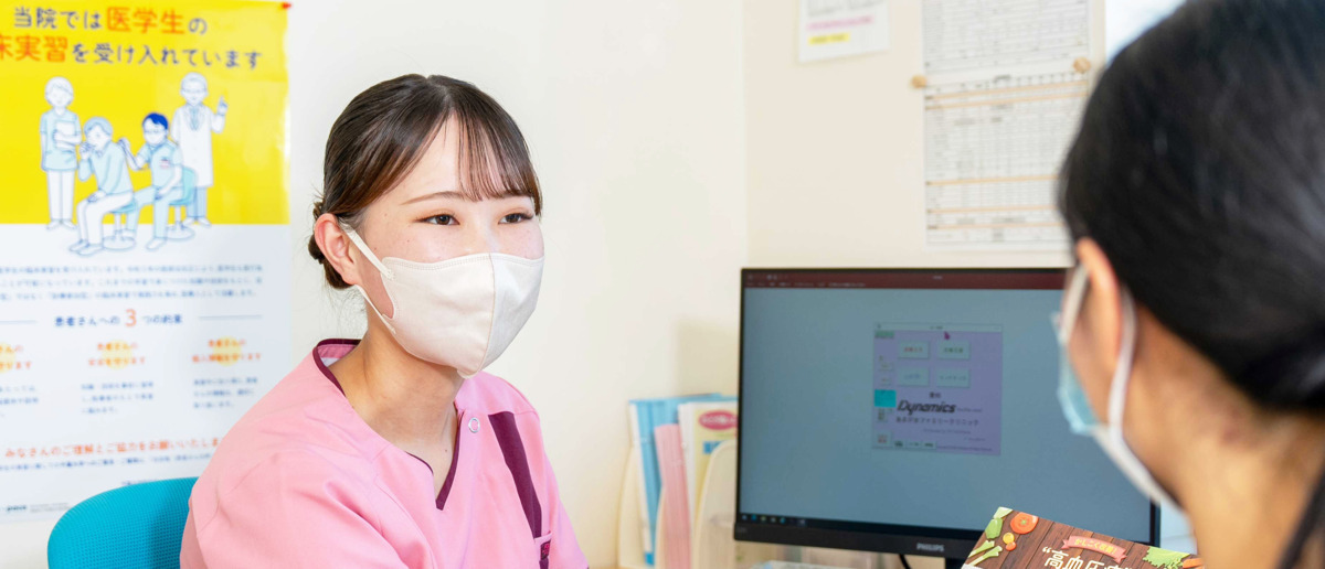 医療法人社団　緑晴会　あまが台ファミリークリニック（看護師/准看護師の求人）の写真8枚目：患者様に寄り添った診療をこころがけています。