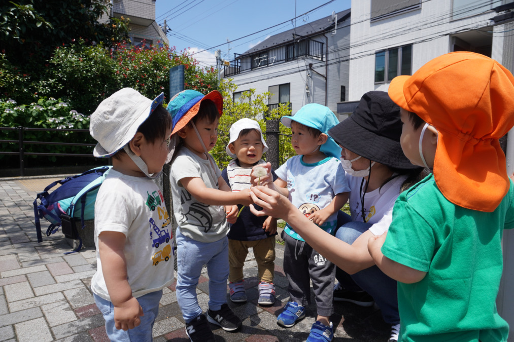 コミュニティハウス保育室ポッポ（保育士の求人）の写真4枚目：天気の良い日は毎日散歩へ出ます。都会ですが、自然に触れあえる環境です。