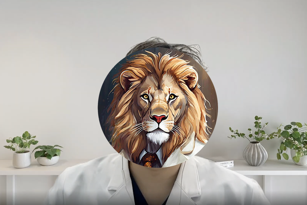 取材を受けるらいおん先生