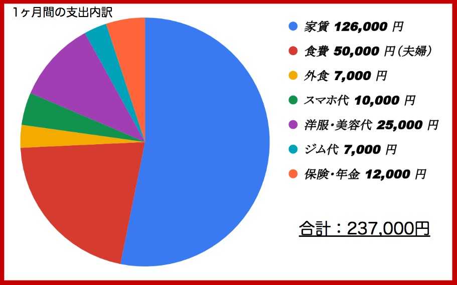 月の支出内訳