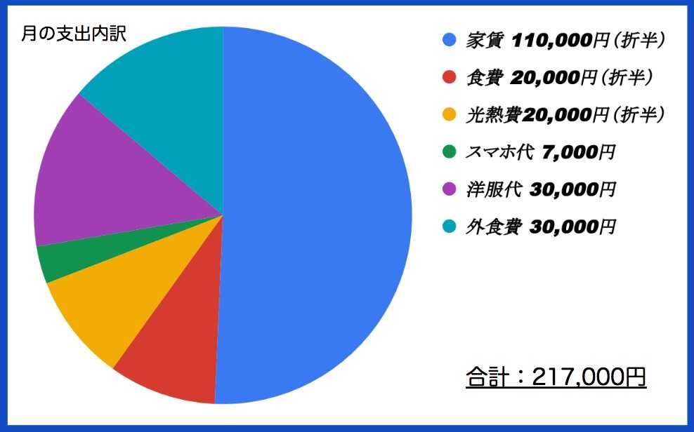 生活支援員・28歳の支出内訳