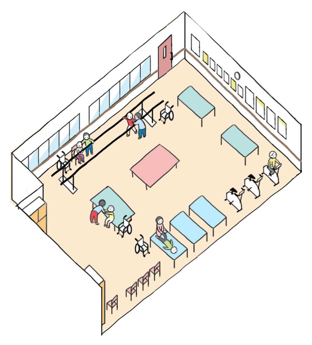老健の機能訓練室のイメージ図